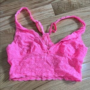Victoria's Secret Pink Lace Longline Bra